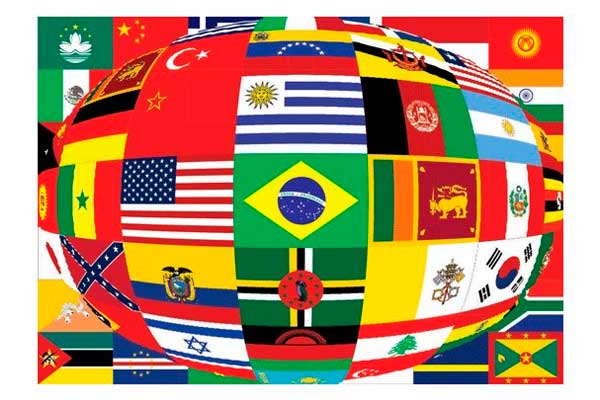várias bandeiras de países